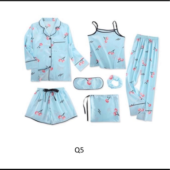 7 PIECE SATIN SILK PJ SET - Picture 8 of 16